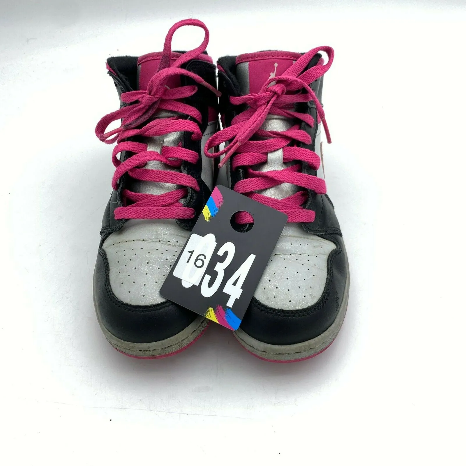 Air Jordan 1 Mid GS 'Black Vivid Pink' 555112-009 Size 6Y