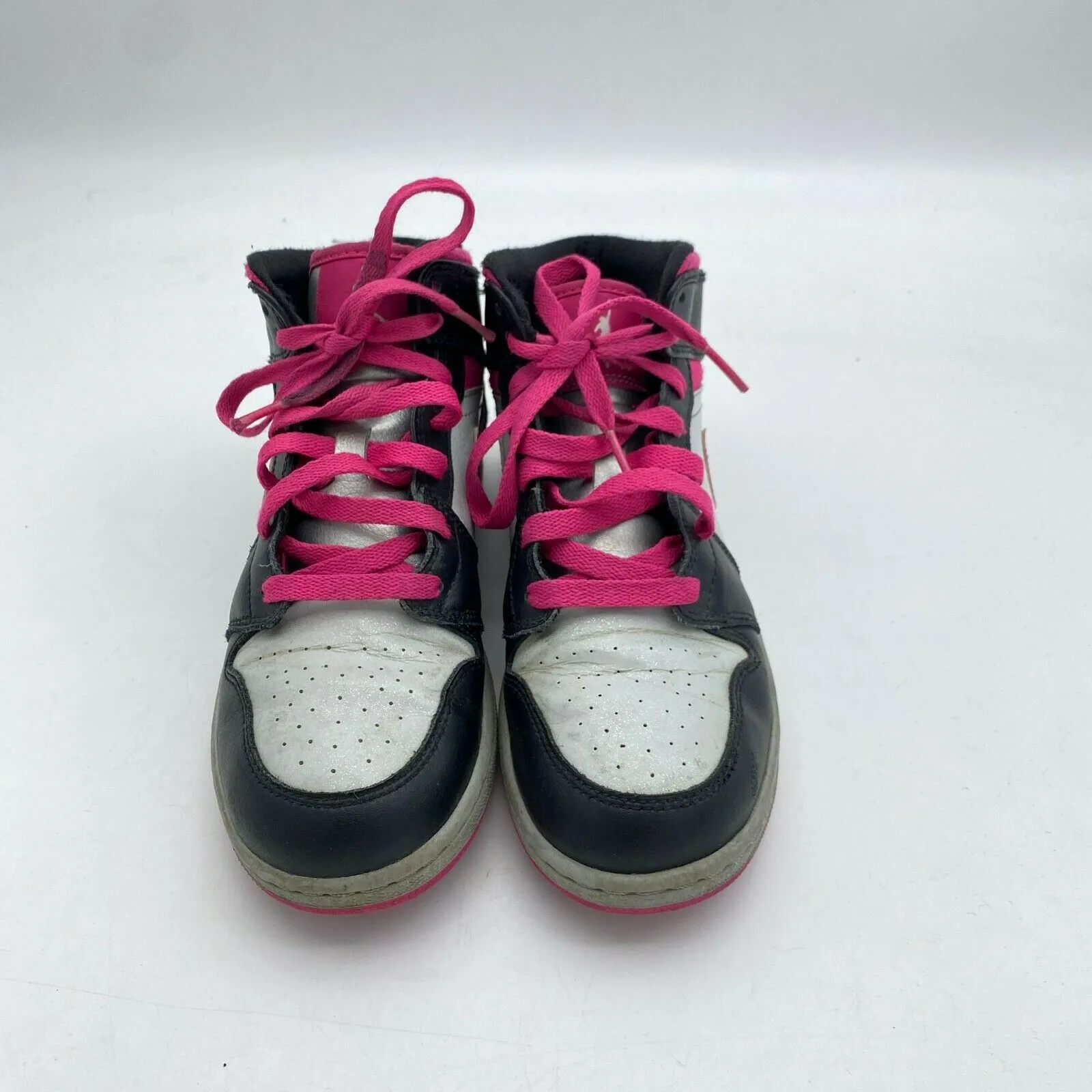 Air Jordan 1 Mid GS 'Black Vivid Pink' 555112-009 Size 6Y