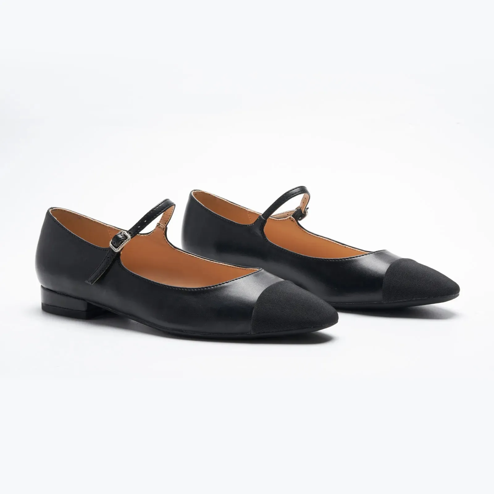 Almond-Toe Two-Tone Mary Jane (Lena)