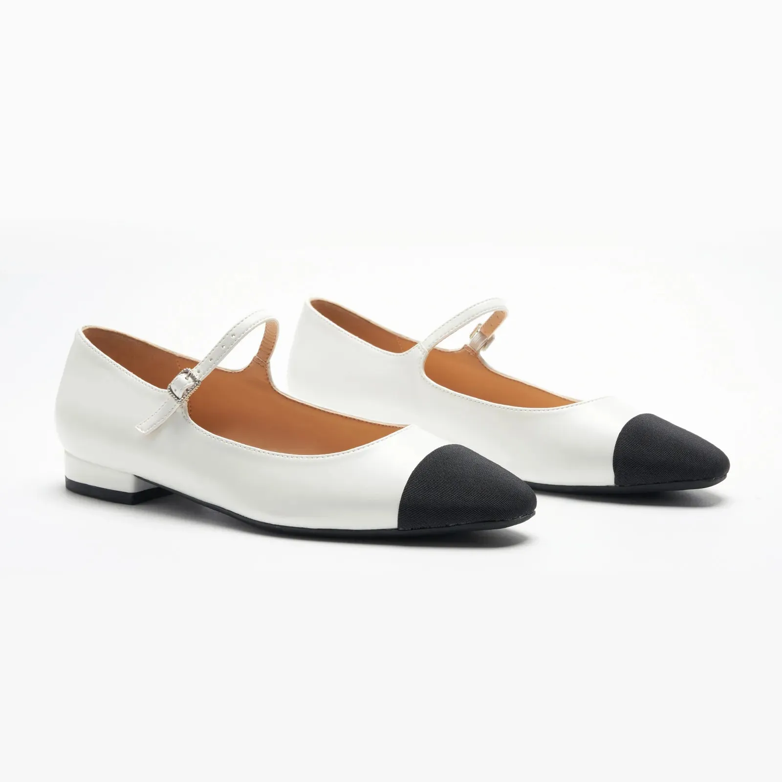 Almond-Toe Two-Tone Mary Jane (Lena)