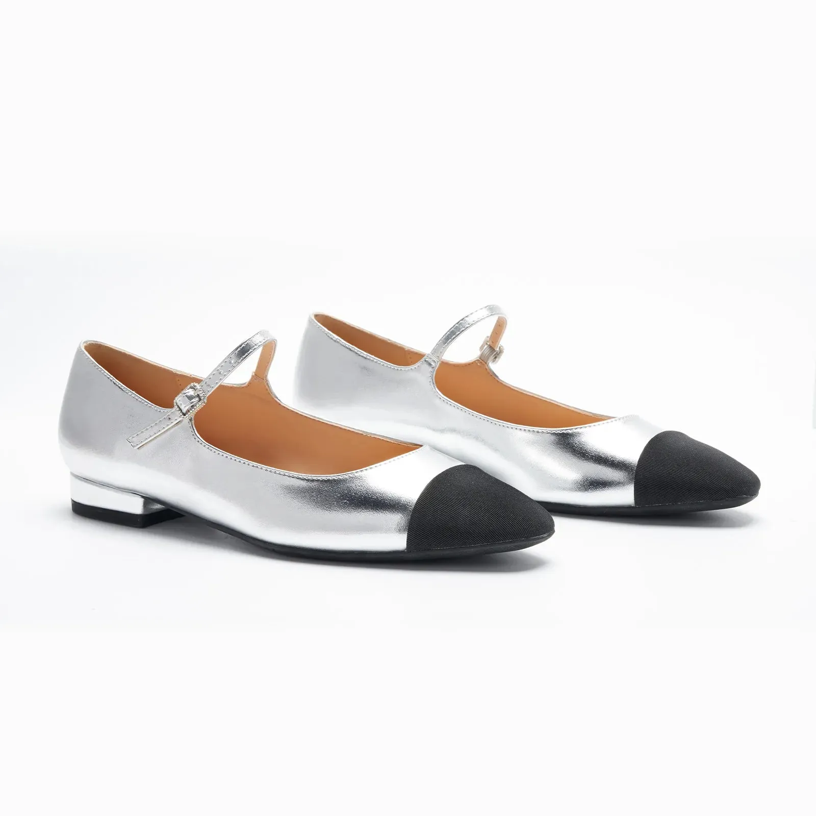 Almond-Toe Two-Tone Mary Jane (Lena)