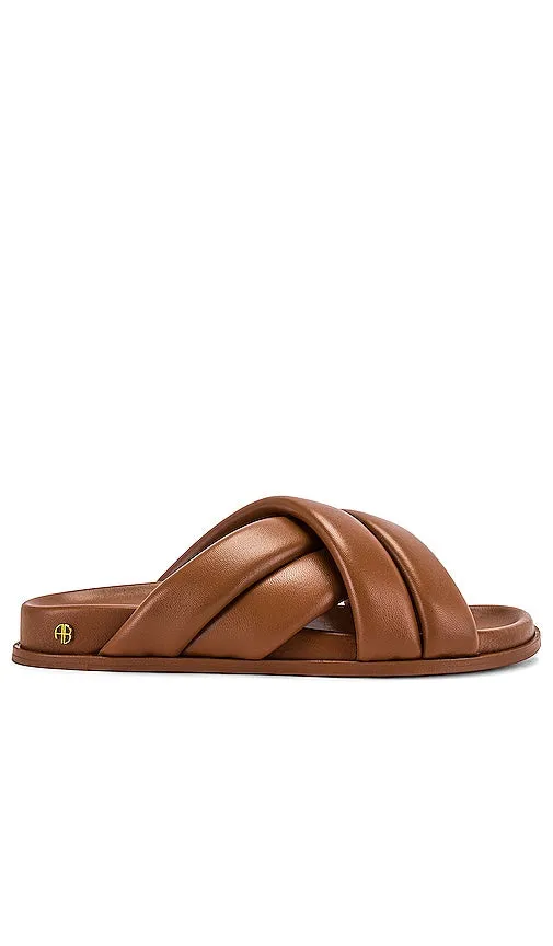 ANINE BING Lizzie Slides in Cognac