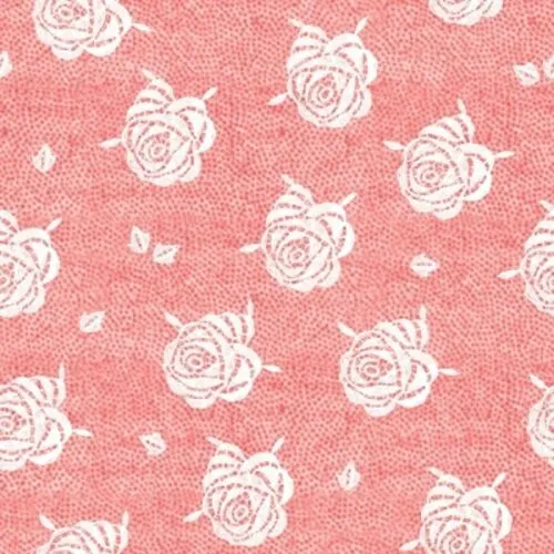 Be Mine Valentine Paper Roses Pink Yardage