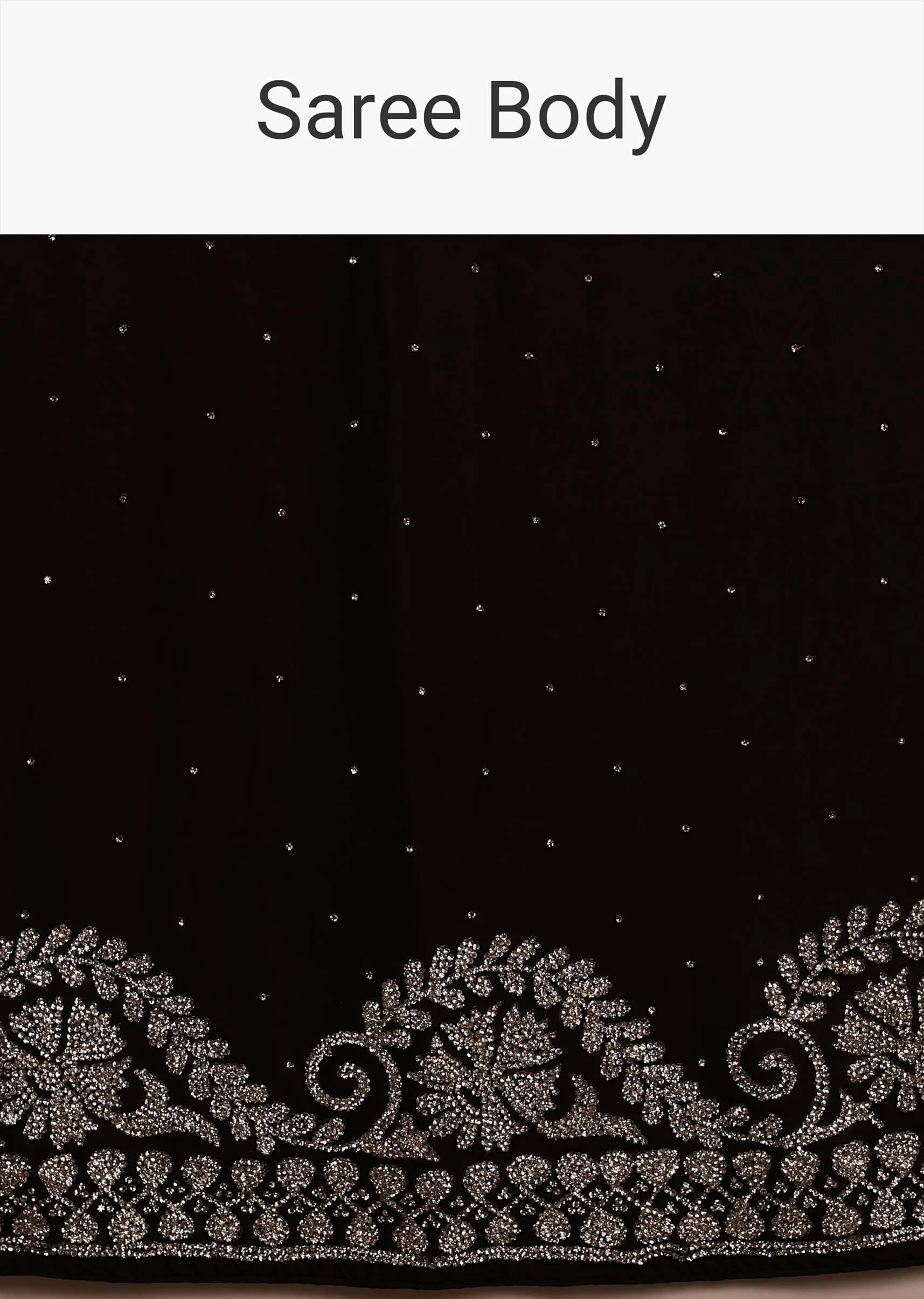Black Satin Saree Swarovski Stonework
