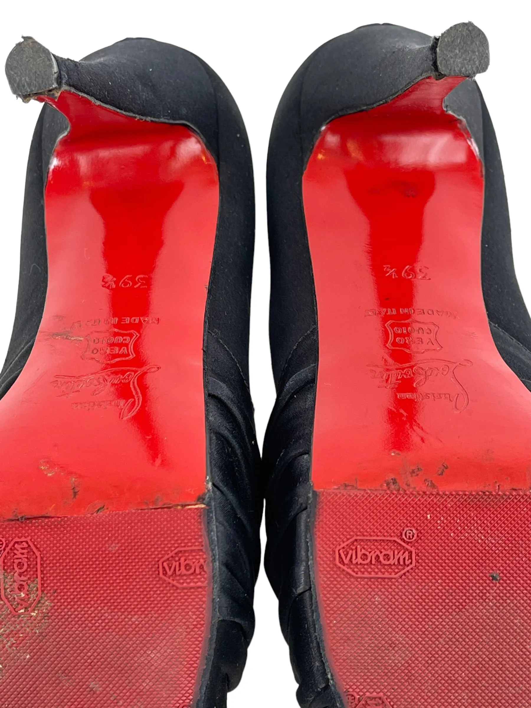 Christian Louboutin Black Satin Bow Heels - UK 6.5 / 40