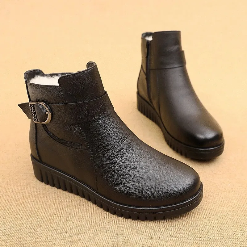 Cuzcare Orthopedic Women Boot Arch Support Warm Fur AntiSlip Ankle Boots