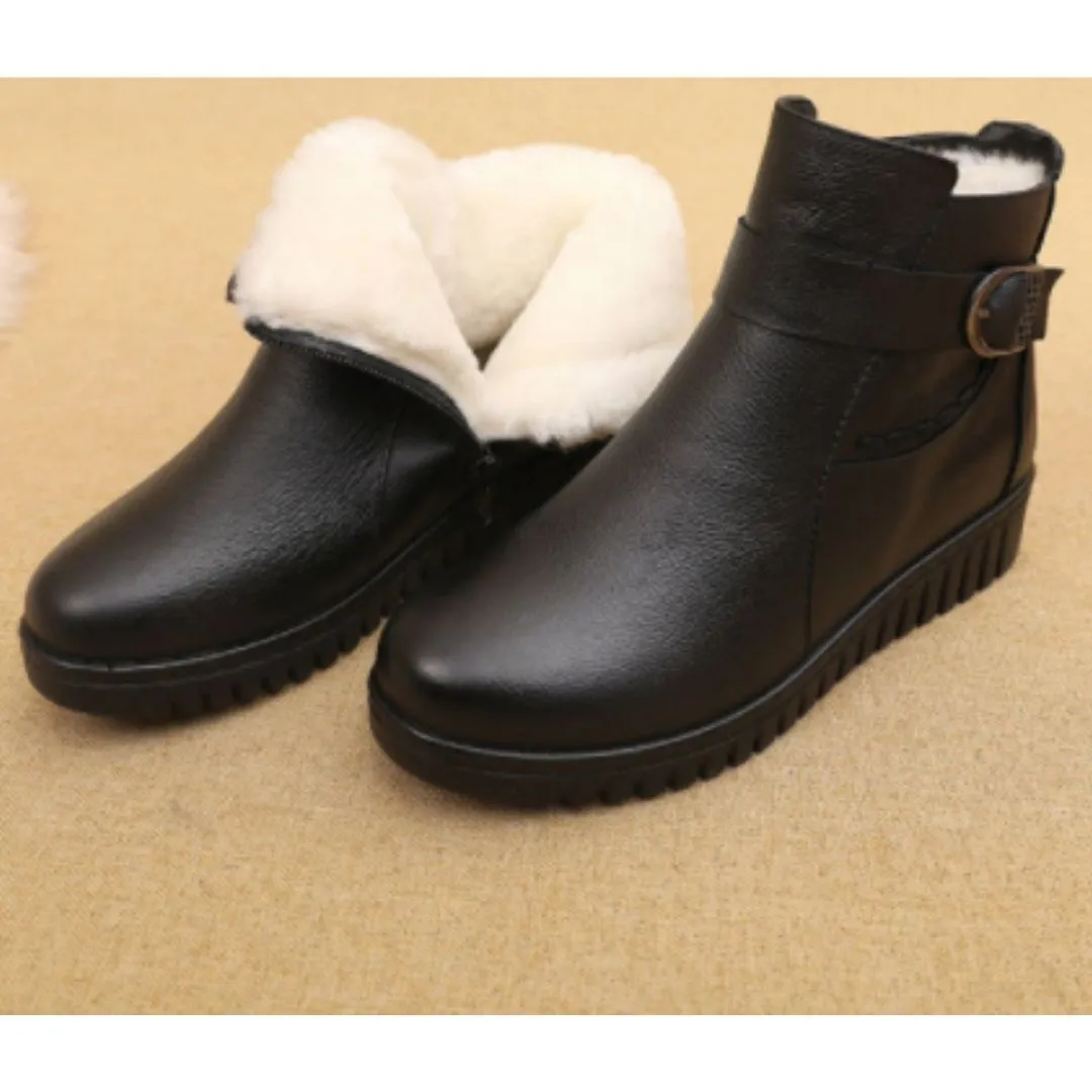 Cuzcare Orthopedic Women Boot Arch Support Warm Fur AntiSlip Ankle Boots