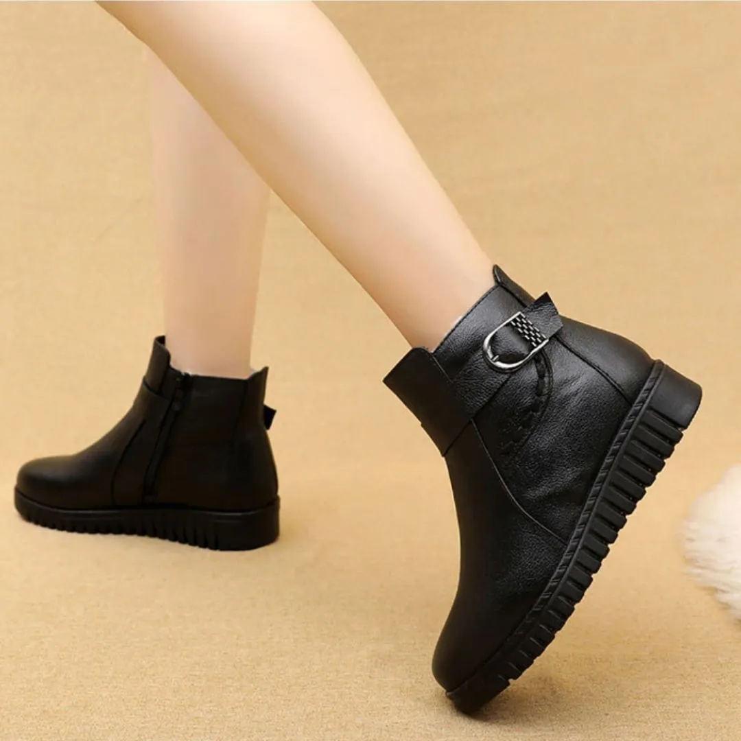 Cuzcare Orthopedic Women Boot Arch Support Warm Fur AntiSlip Ankle Boots