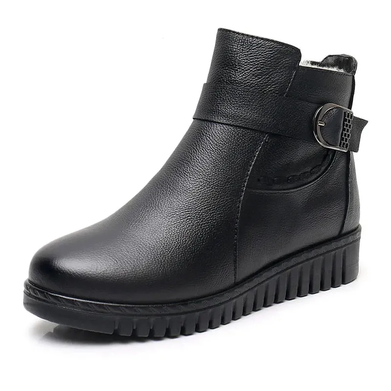 Cuzcare Orthopedic Women Boot Arch Support Warm Fur AntiSlip Ankle Boots