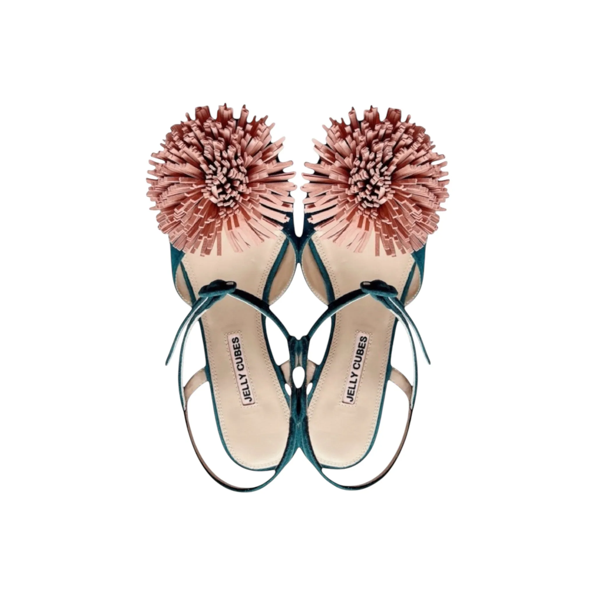 Elsa Green Suede Pump With Pom-pom