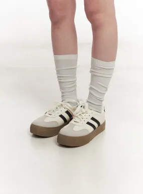 Faux Leather Trendy Sneakers CA510