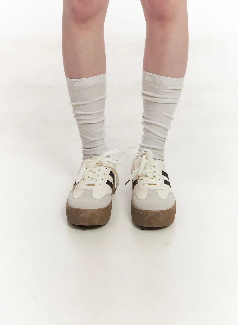 Faux Leather Trendy Sneakers CA510