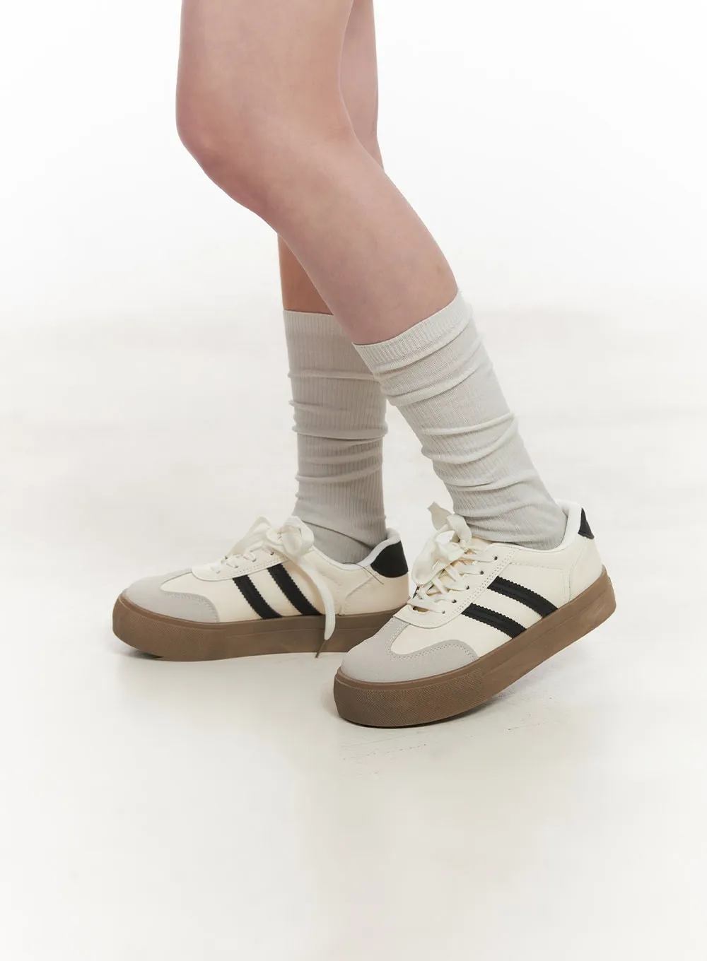 Faux Leather Trendy Sneakers CA510
