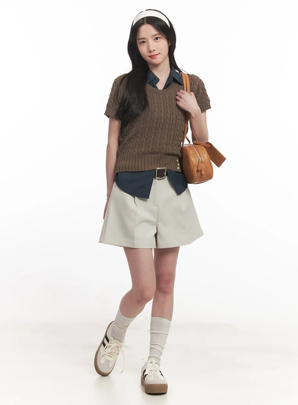Faux Leather Trendy Sneakers CA510