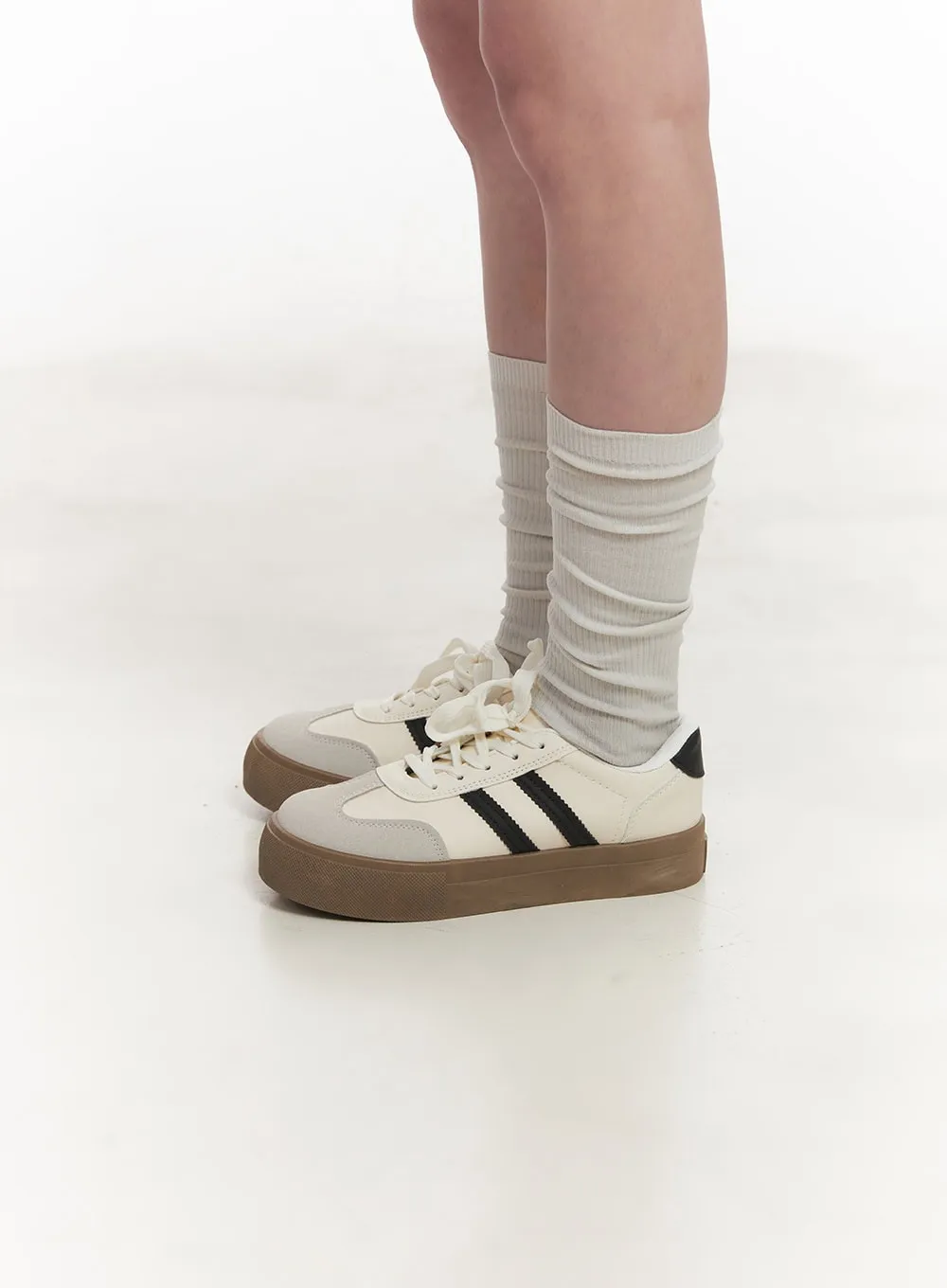 Faux Leather Trendy Sneakers CA510