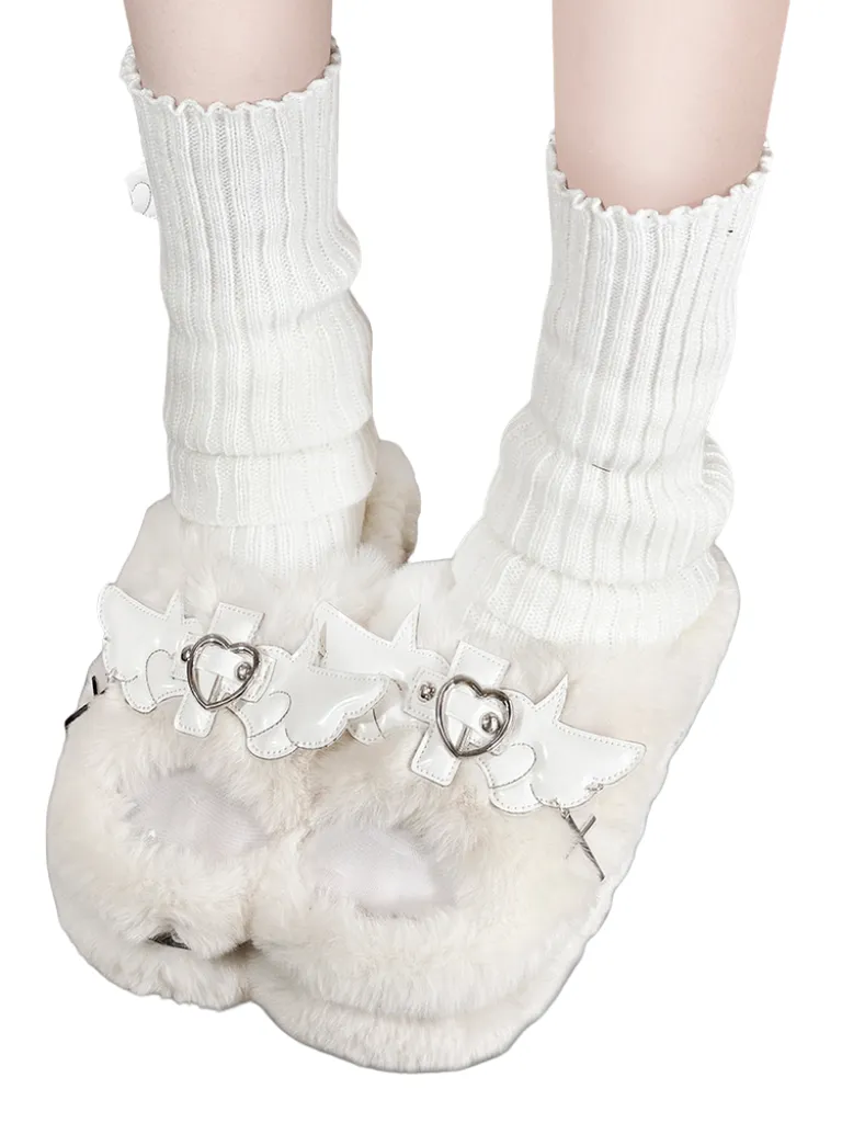 Fur Platform Slippers DeVille Shoes Angel