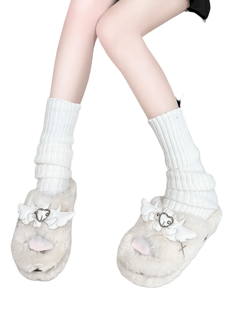 Fur Platform Slippers DeVille Shoes Angel