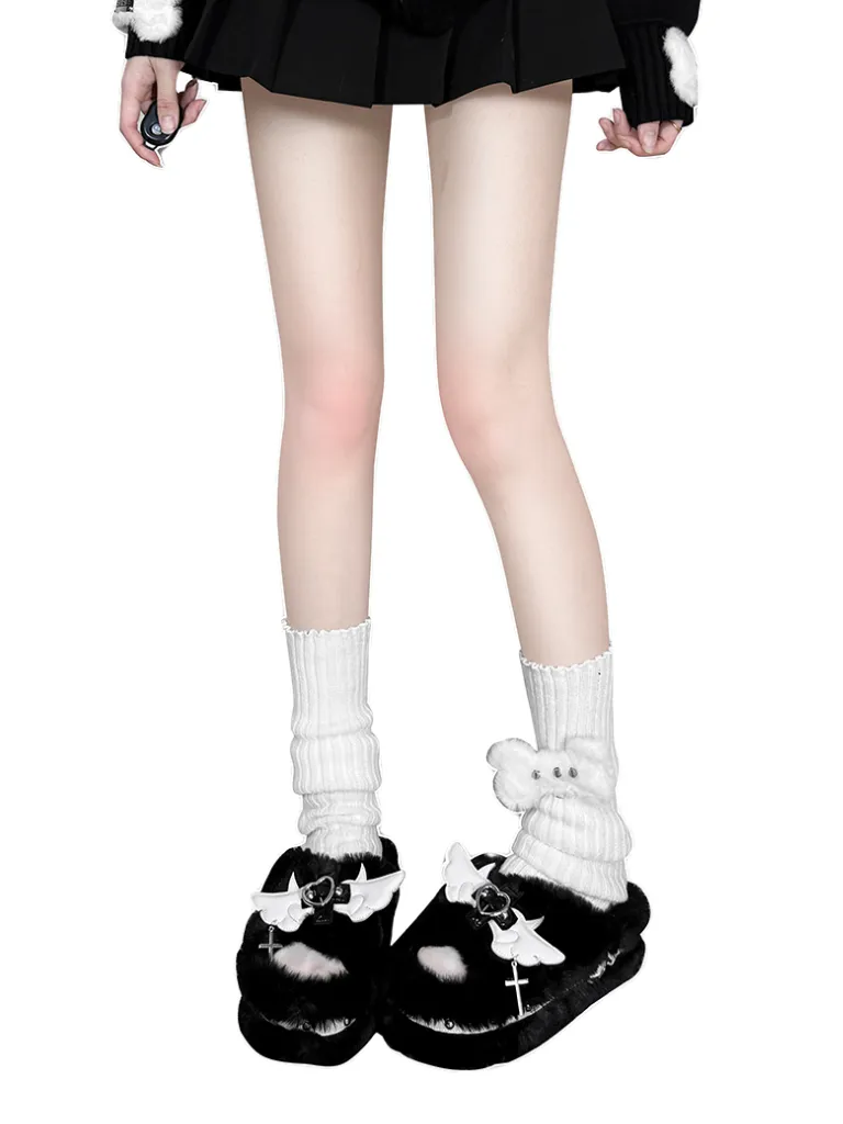 Fur Platform Slippers DeVille Shoes Angel