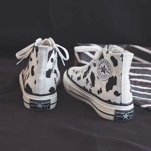Kawaii Cow Print Canvas Shoes
