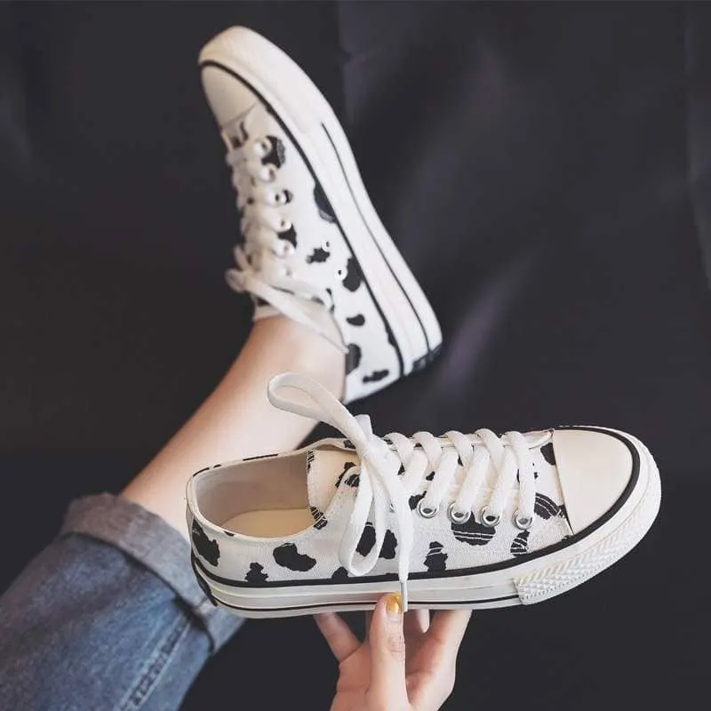 Kawaii Cow Print Canvas Shoes