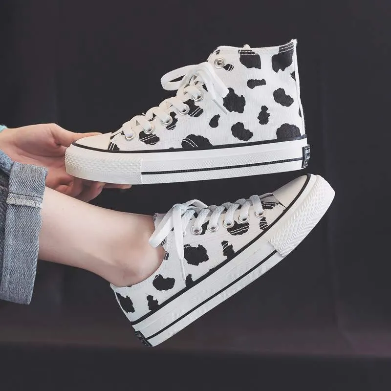 Kawaii Cow Print Canvas Shoes