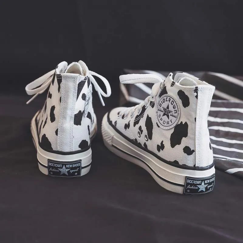 Kawaii Cow Print Canvas Shoes