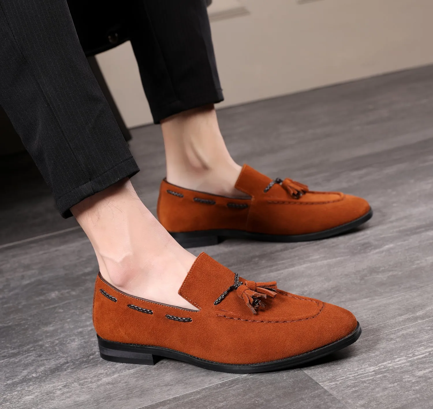 Men's Tassel Bicycle Toe Loafers