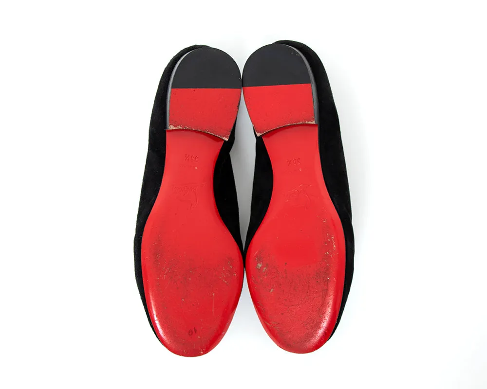 MODERN CHRISTIAN LOUBOUTIN Beaded Suede Loafers | US 5/5.5