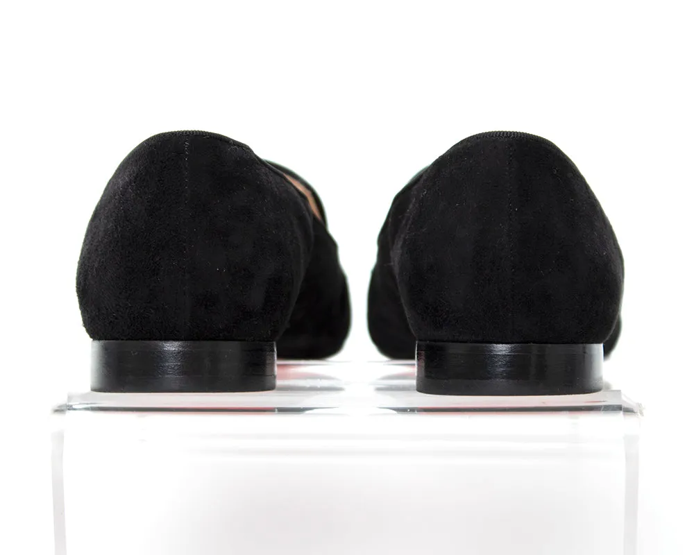 MODERN CHRISTIAN LOUBOUTIN Beaded Suede Loafers | US 5/5.5