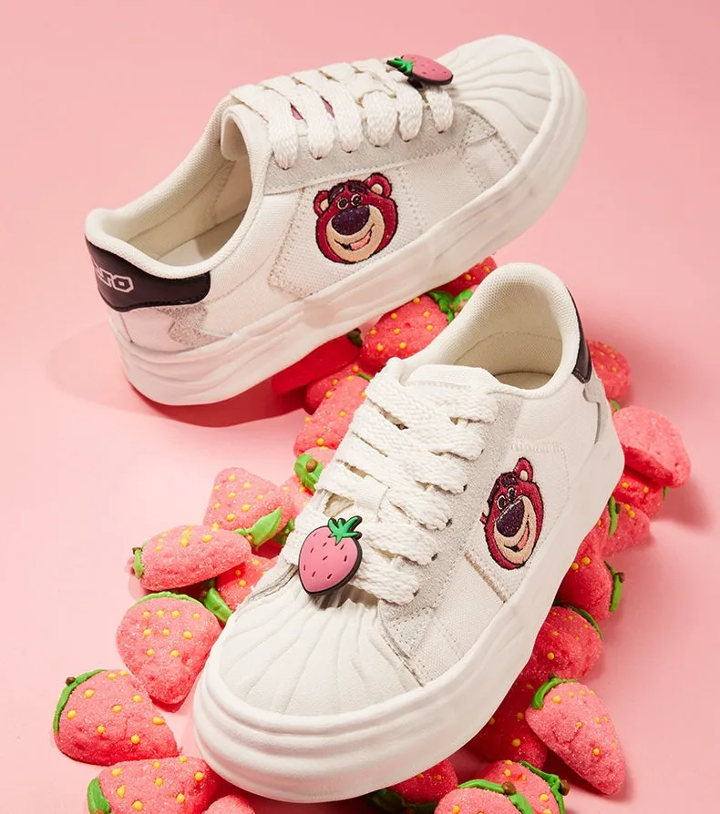 Pink Bear Embroidered Sneakers
