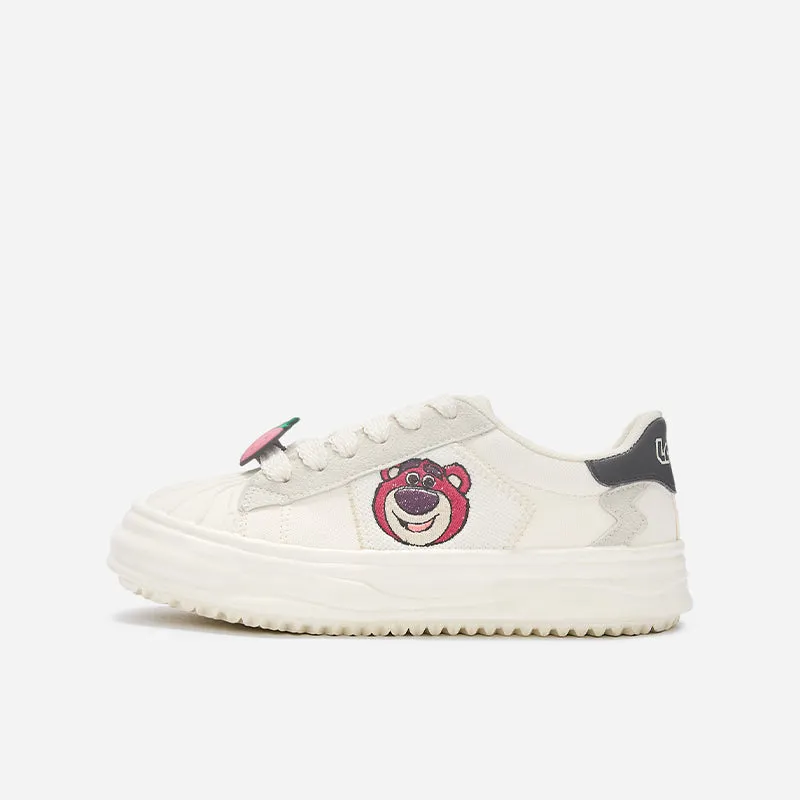 Pink Bear Embroidered Sneakers