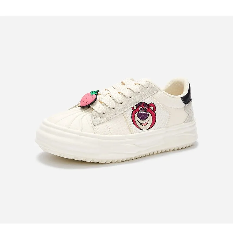 Pink Bear Embroidered Sneakers