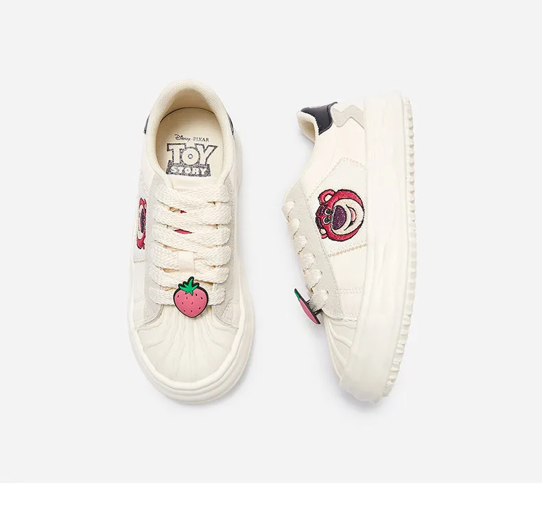Pink Bear Embroidered Sneakers