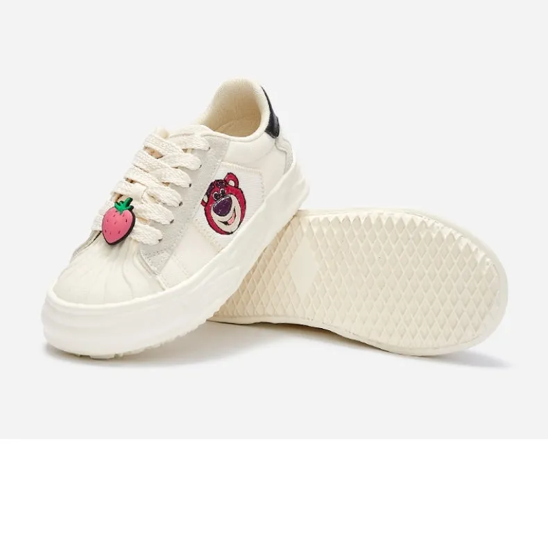 Pink Bear Embroidered Sneakers