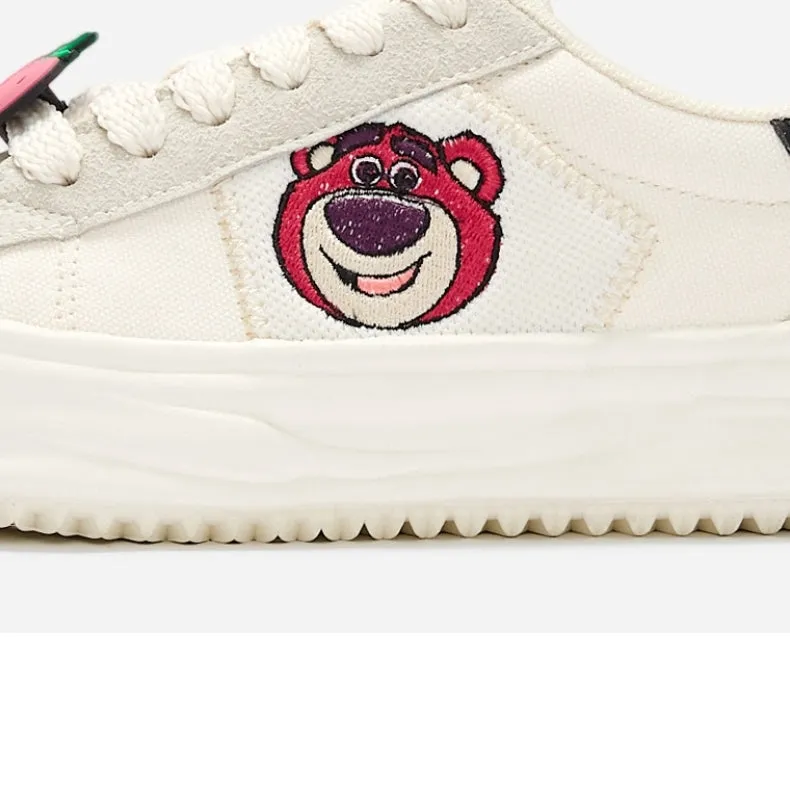Pink Bear Embroidered Sneakers