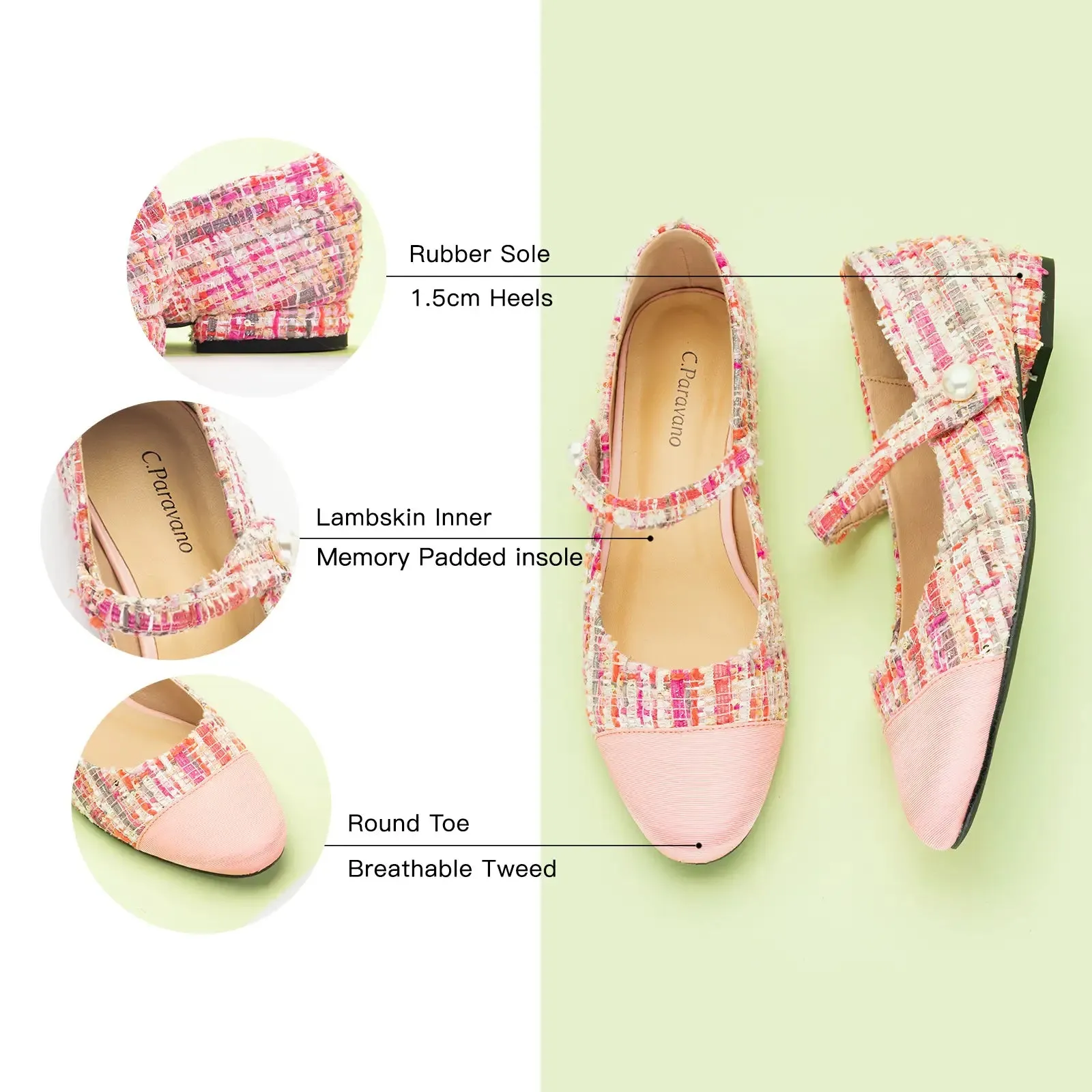 Single-Strap Tweed Mary Jane (Clara)