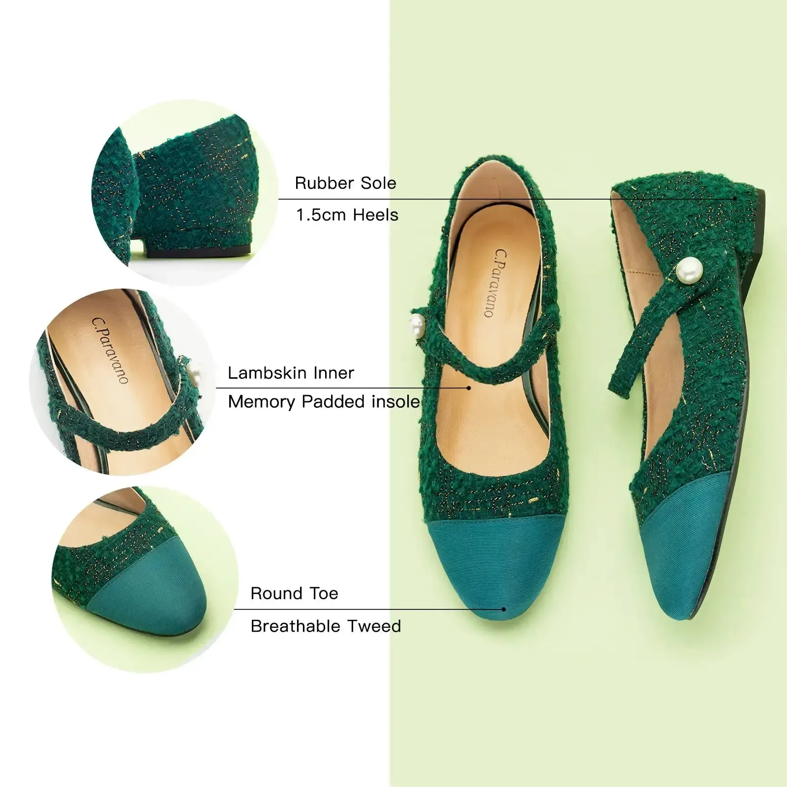 Single-Strap Tweed Mary Jane (Clara)