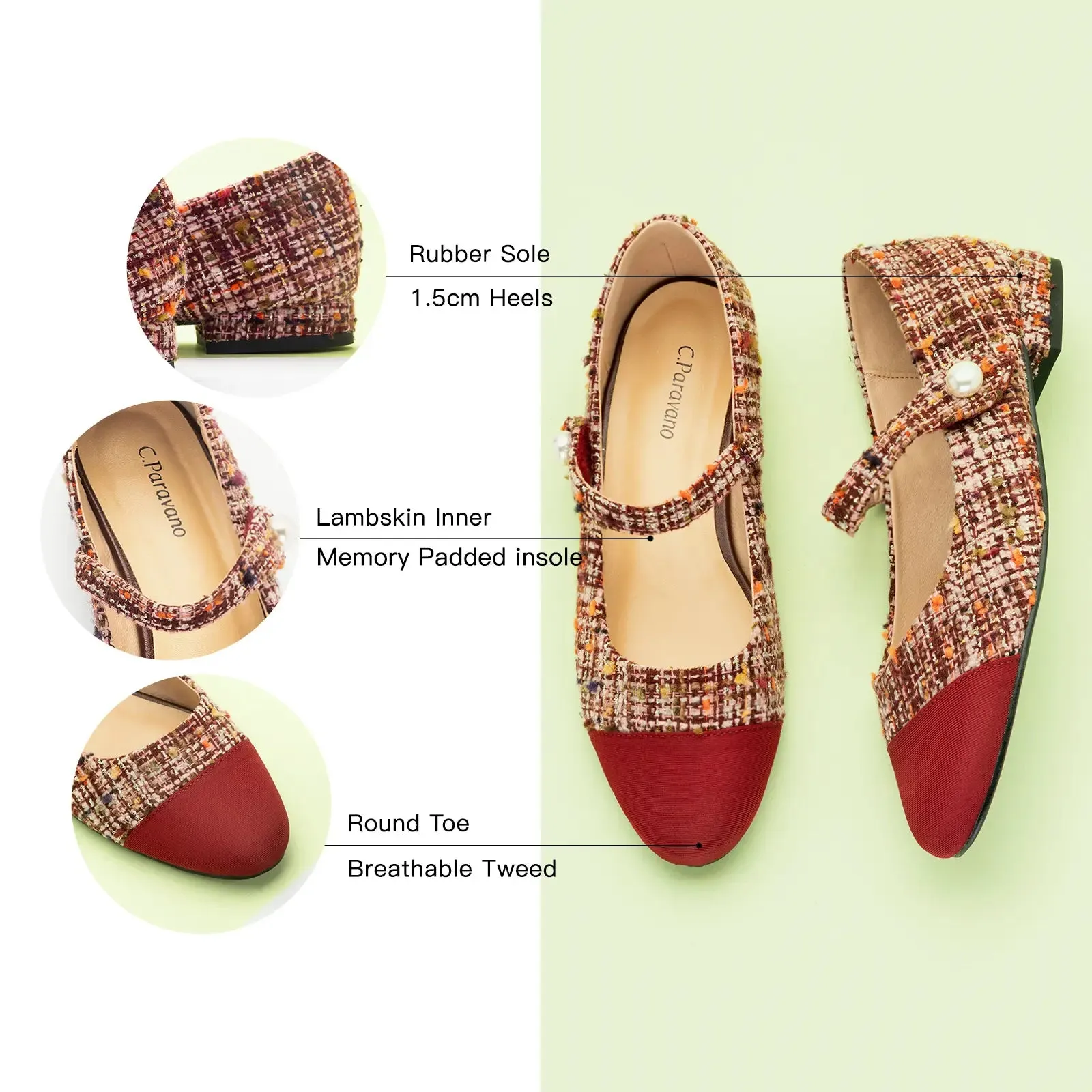 Single-Strap Tweed Mary Jane (Clara)