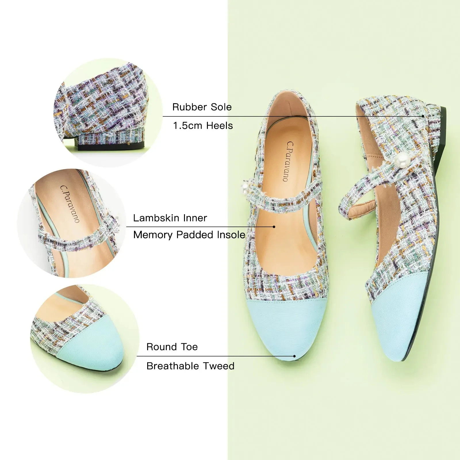 Single-Strap Tweed Mary Jane (Clara)