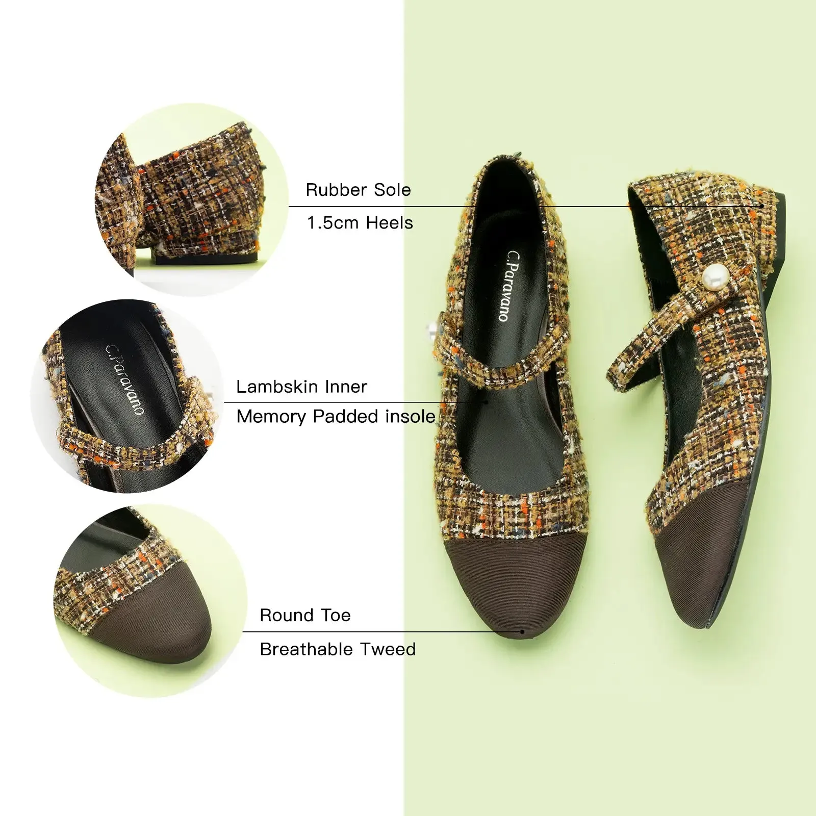 Single-Strap Tweed Mary Jane (Clara)