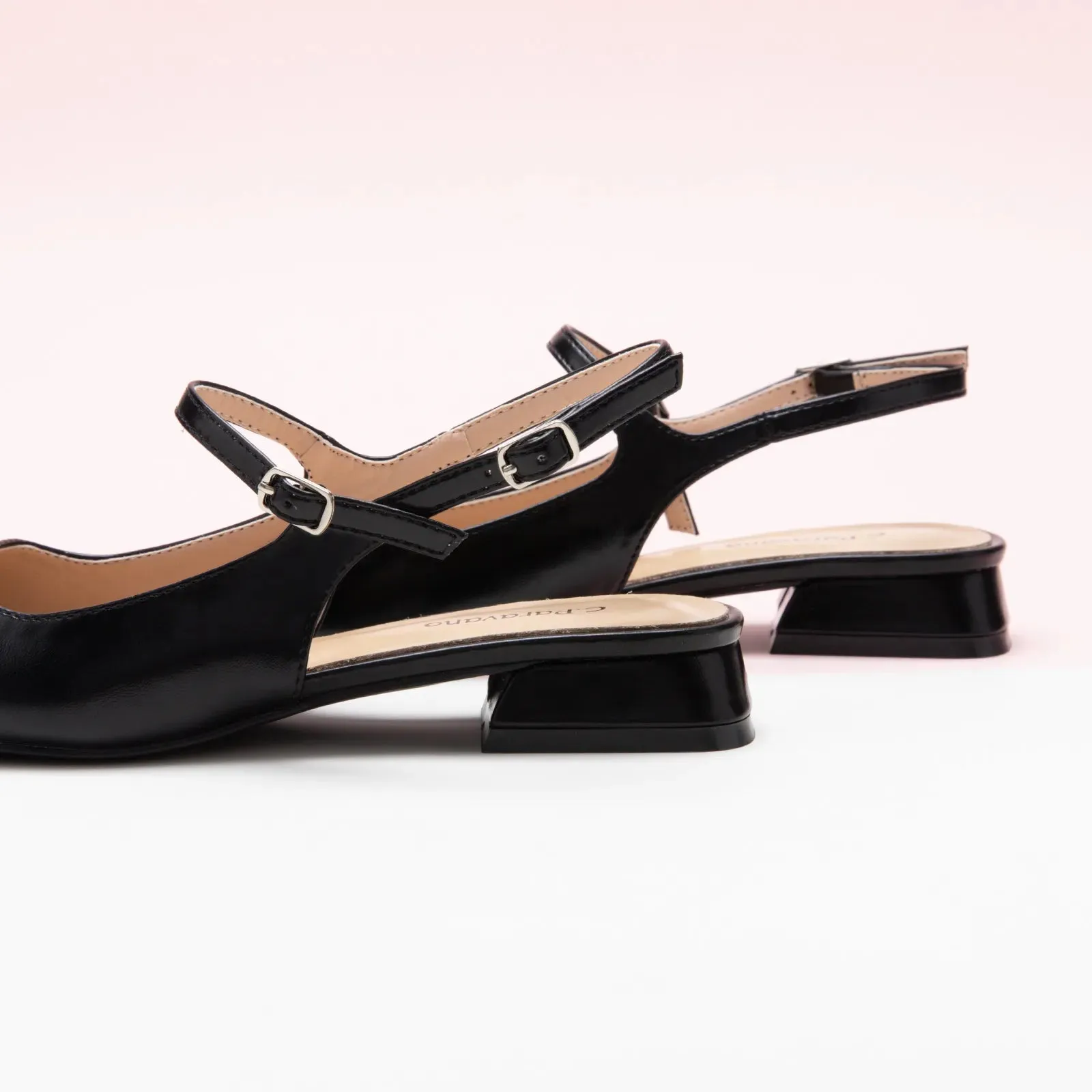 Square-Toe Slingback Flats (Felicia)