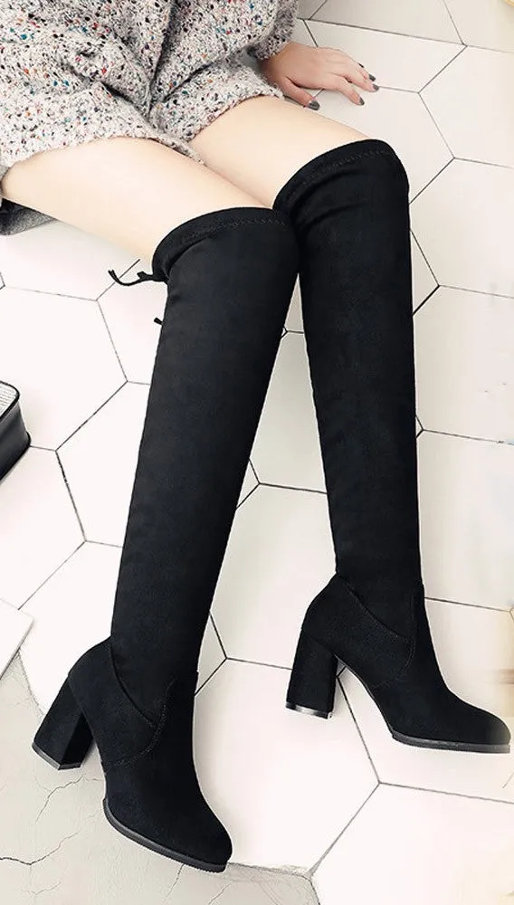 Women's Winter Warm High-Heeled Over-The-Knee Boots